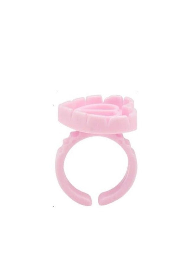 Bague à colle volume russe - pink heart (lot de 20)